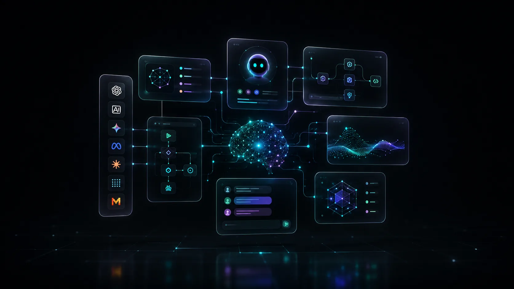 AI system workflow preview displayed in the laptop screen