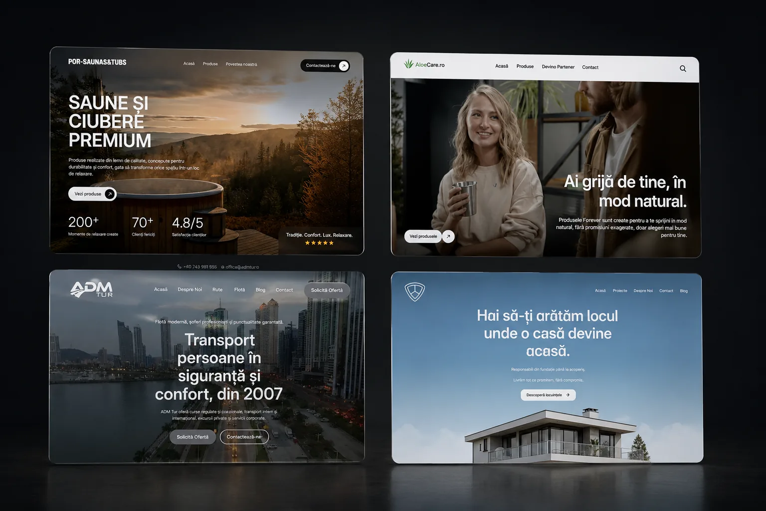 Website design preview displayed in the laptop screen