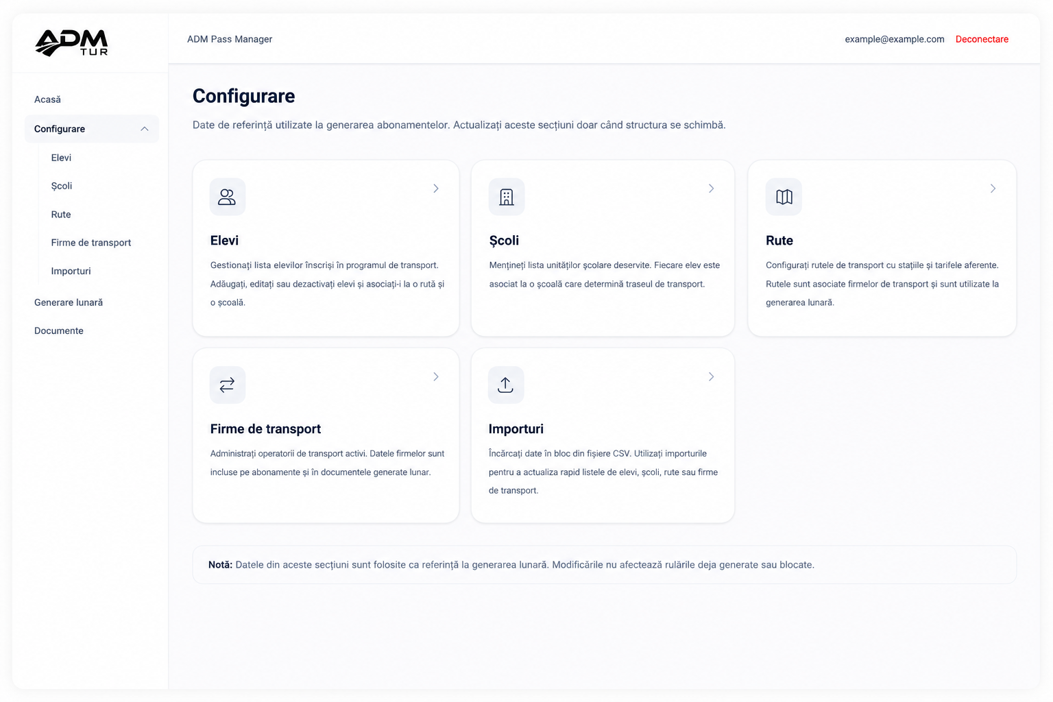 ADM Pass Manager configuration panel