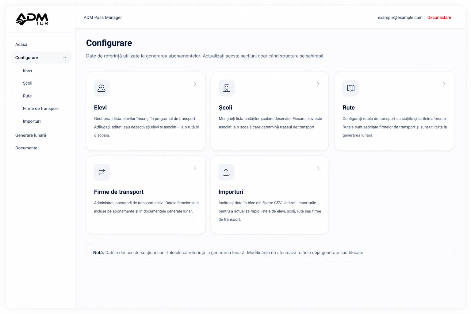 ADM Pass Manager configuration panel