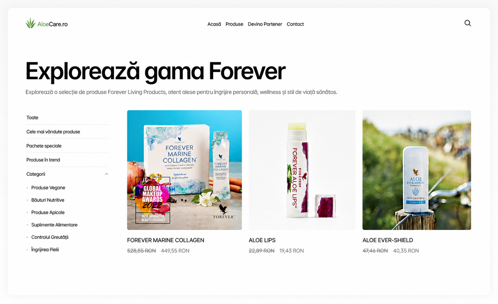 AloeCare products preview