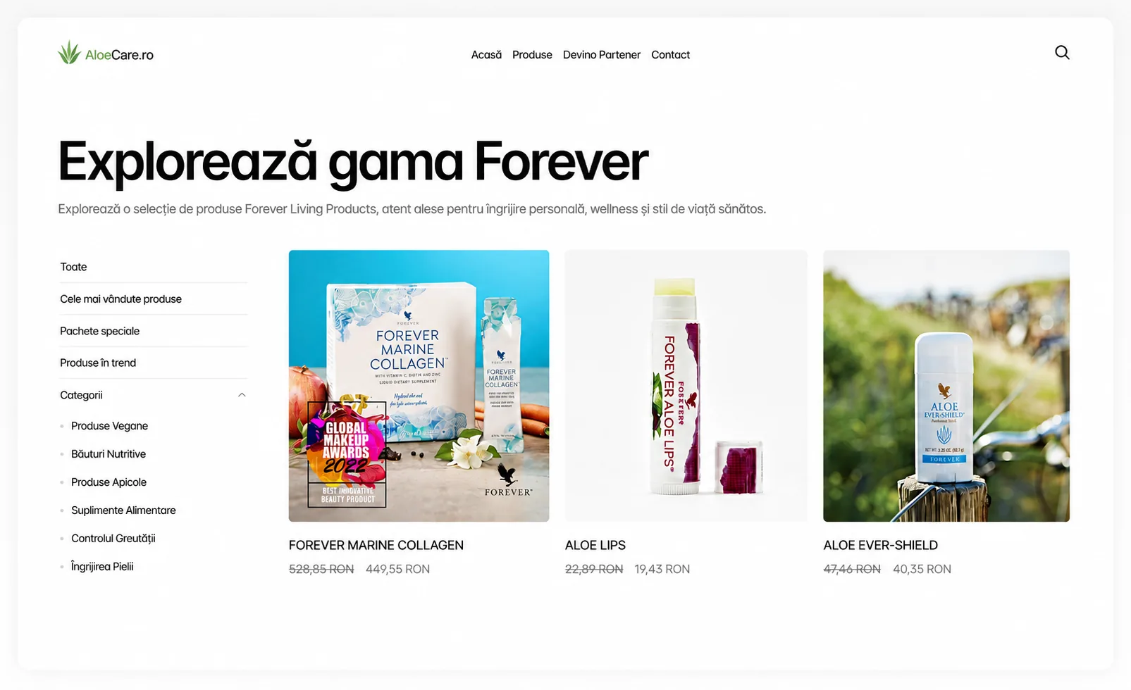 AloeCare products preview